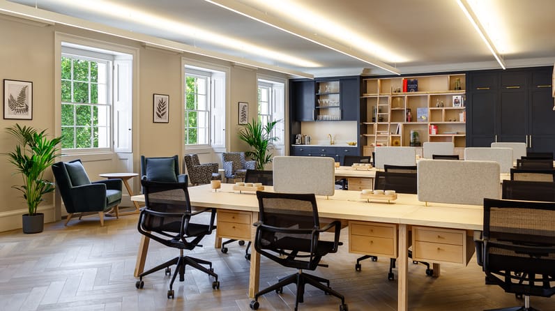 5 St James's Square's grand private office with stately furnishings 