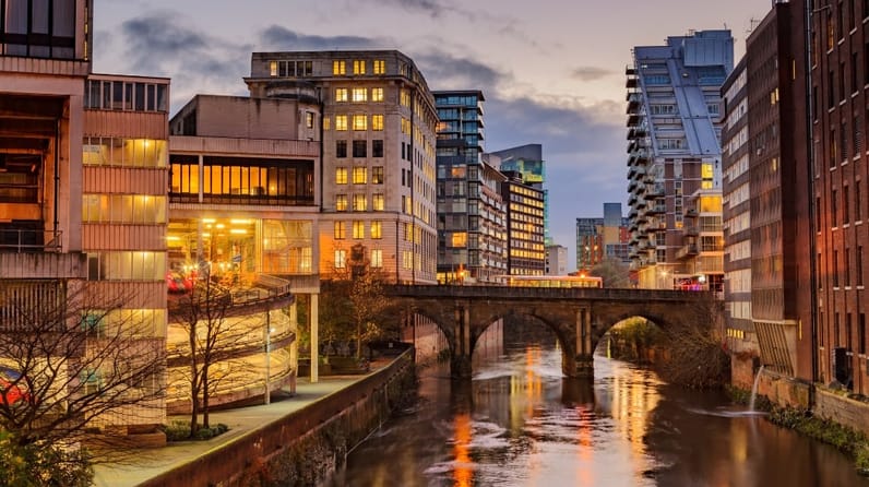 Manchester city riverside walk