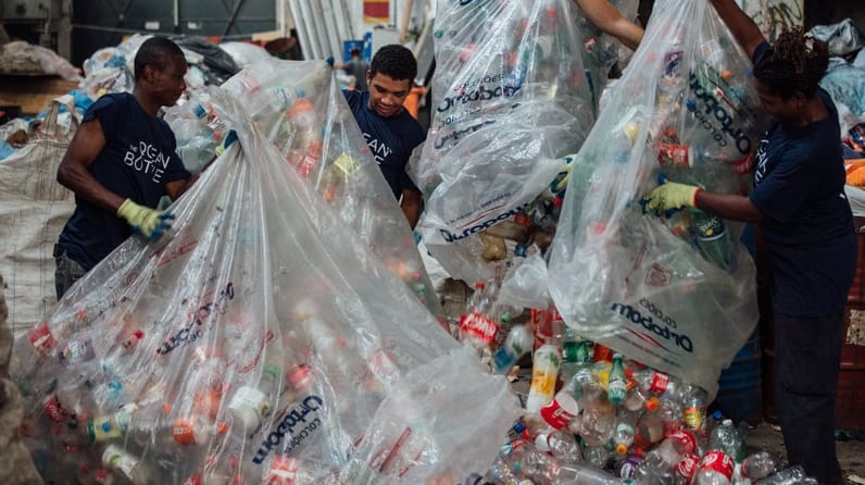 Ocean bottle recycling plastic