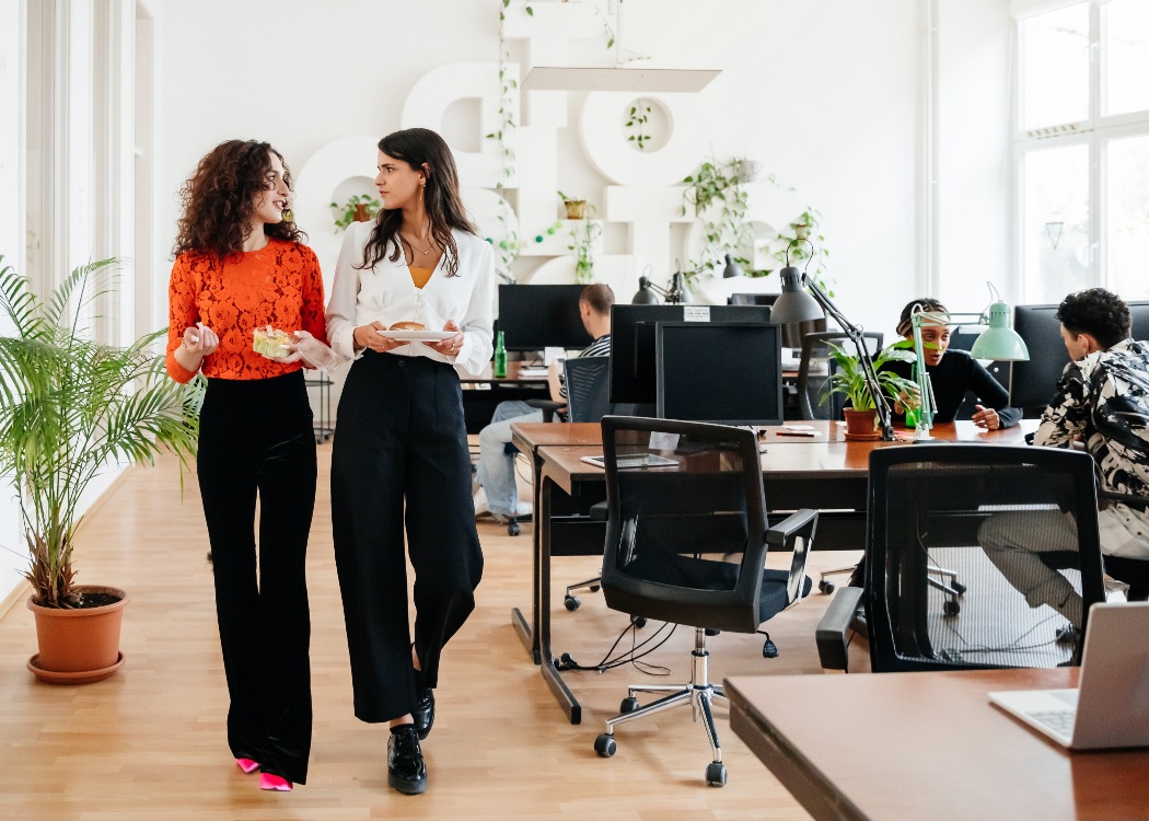 Workers in an office environment