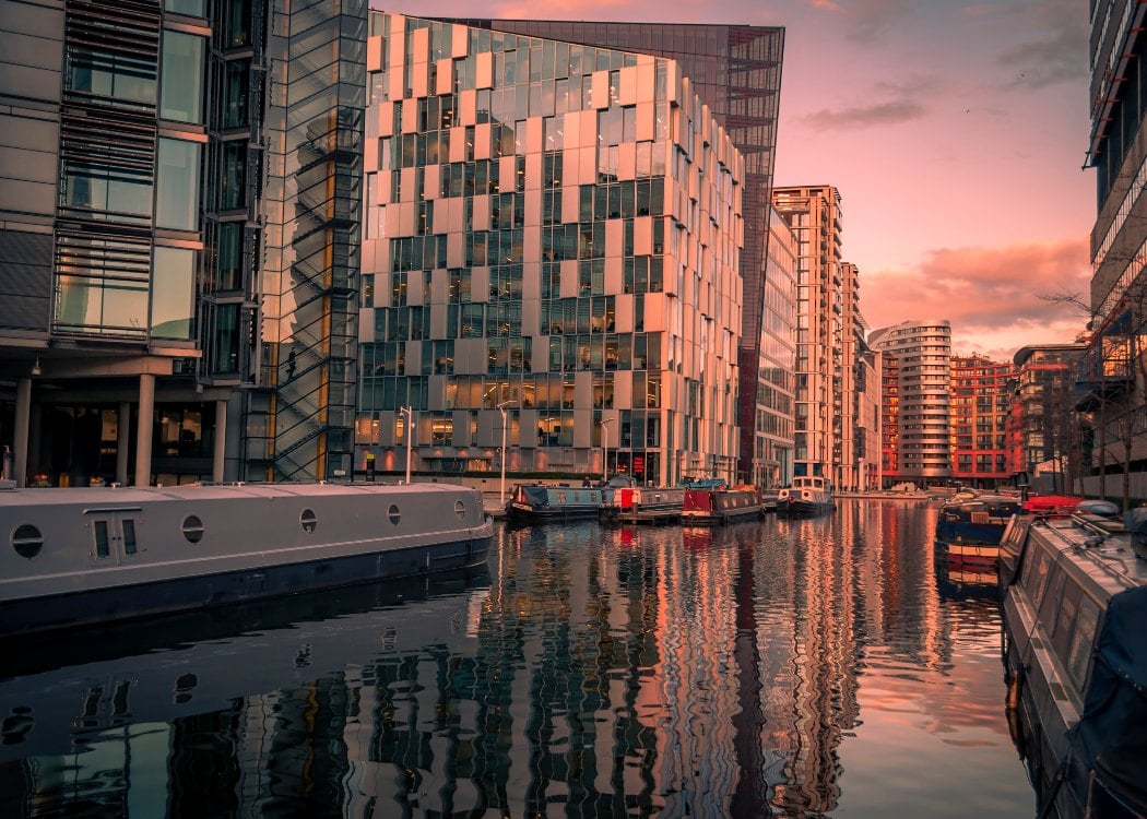  Atmospheric shot of Little Venice in Regent's Canal, London