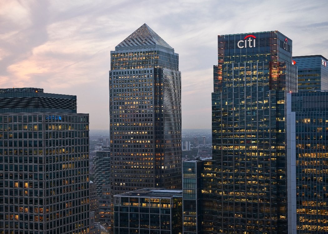 Canary Wharf at dusk