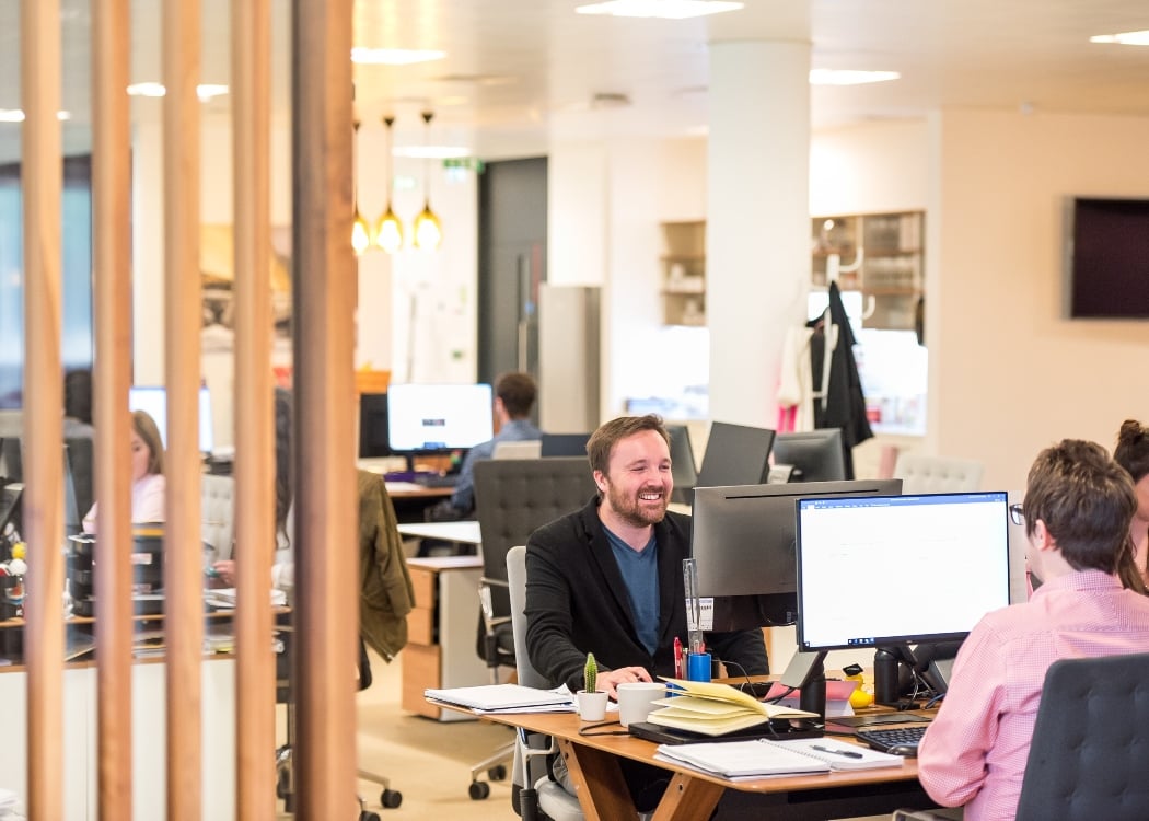 Teams in a modern office