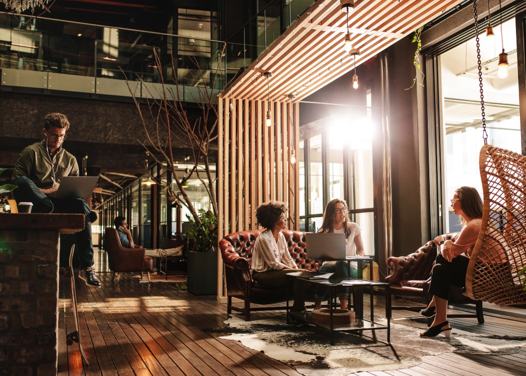 workers in break out areas